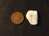 Skull and 1p Tiny printed cotton fabric skull with one new penny for comparison