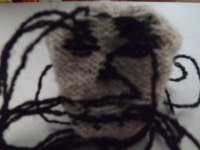 Inside out and creepy knitted skull