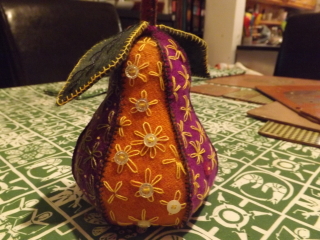 pear 2 embroidered pear 2
