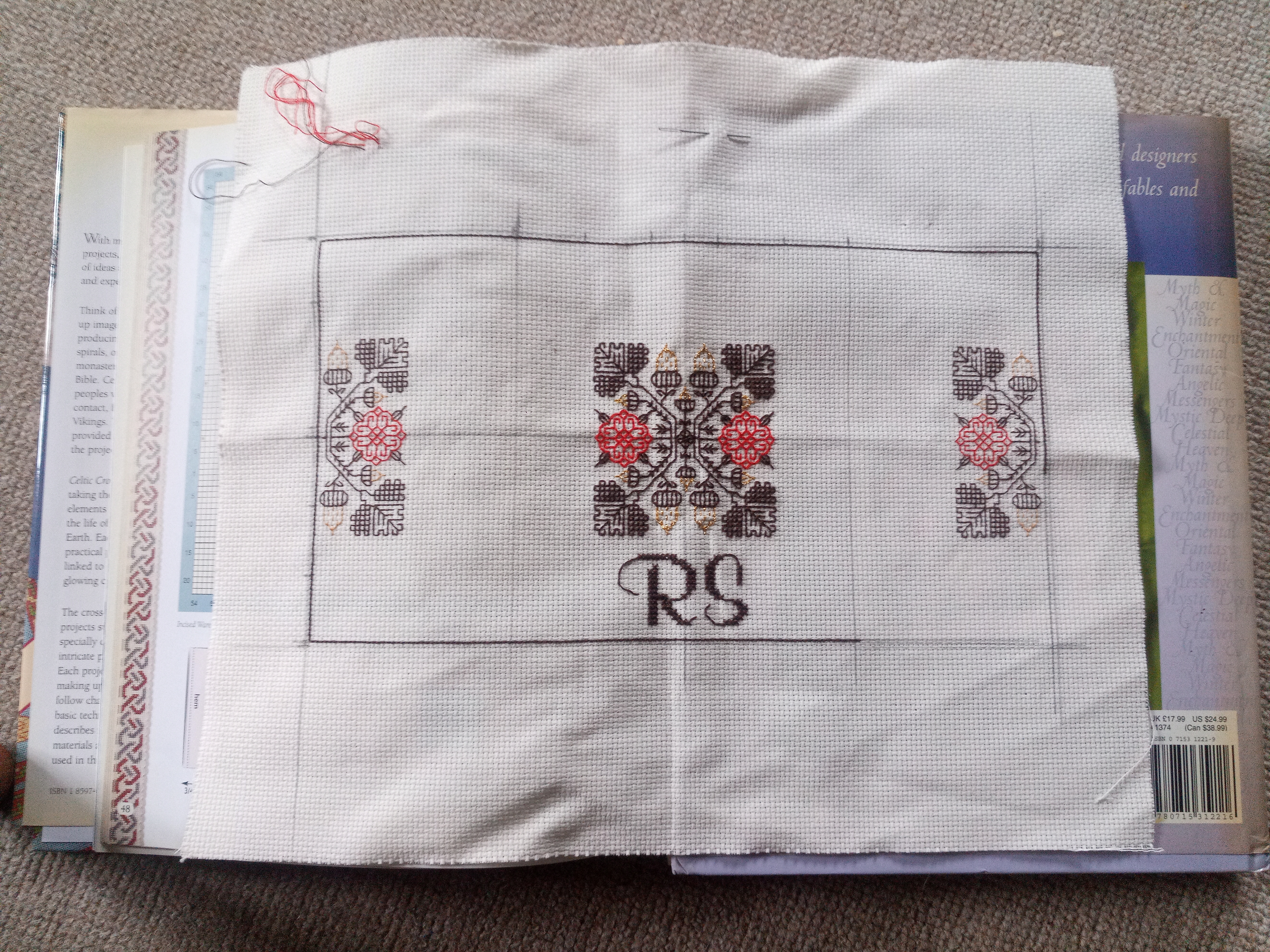 Embroidered Jewelry Box Lid (part worked) (part 2)