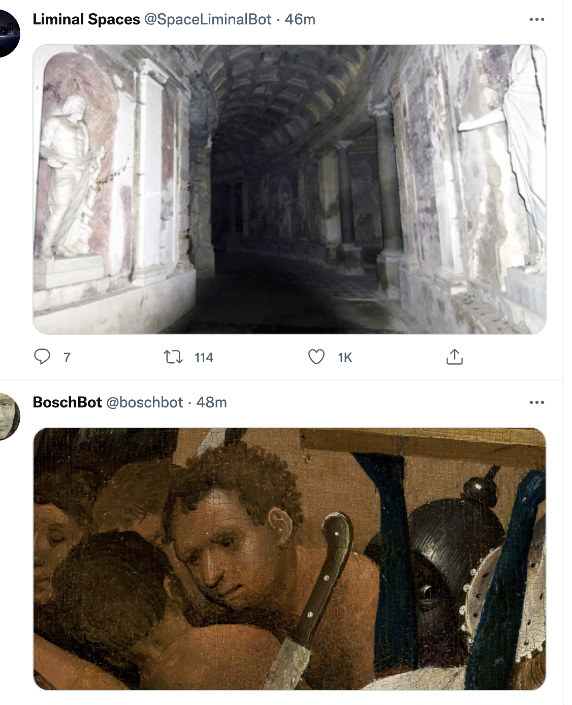 Two pictures arriving sequentially  in Twitter feed