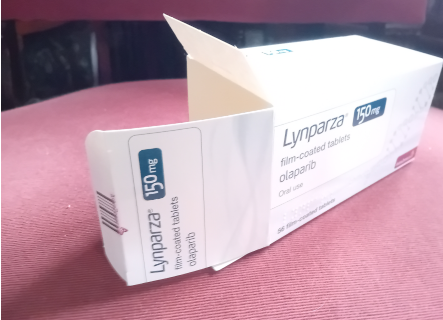 Empty cardboard carton for a precription medicine